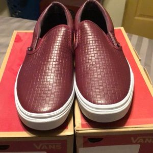 Vans leather slip ons size 11